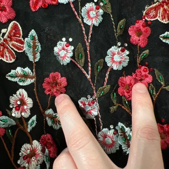 Mac Duggal EMBELLISHED BUTTERFLY TEA LENGTH A LINE DRESS 20323 Size 4 - Picture 6 of 7